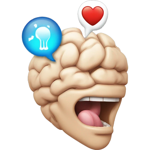 corazón con cerebro y el símbolo de Psicología  emoji