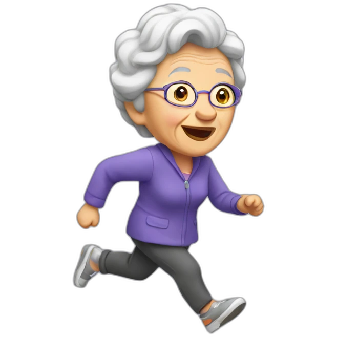 grandmather run away emoji
