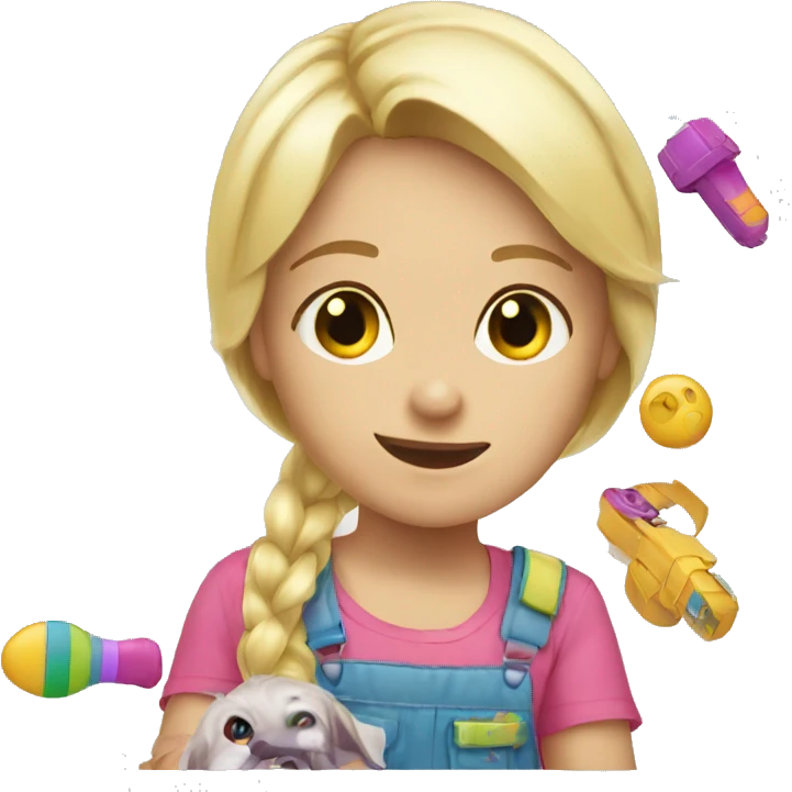 blonde children playing with toys  emoji