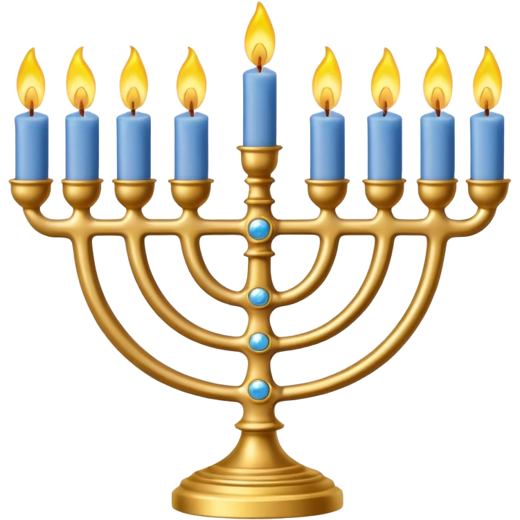Menorah with four candles on each side emoji
