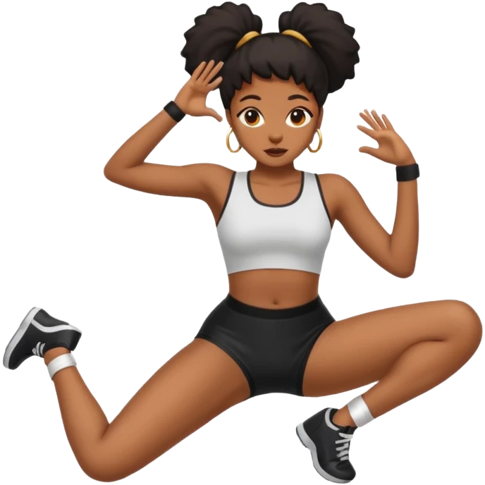 Black girl twerking on the ground  emoji