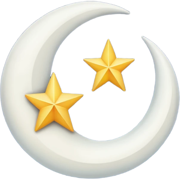 Star and Crescent emoji with black backgroun and no face but the start and crescent both should be in white colour emoji