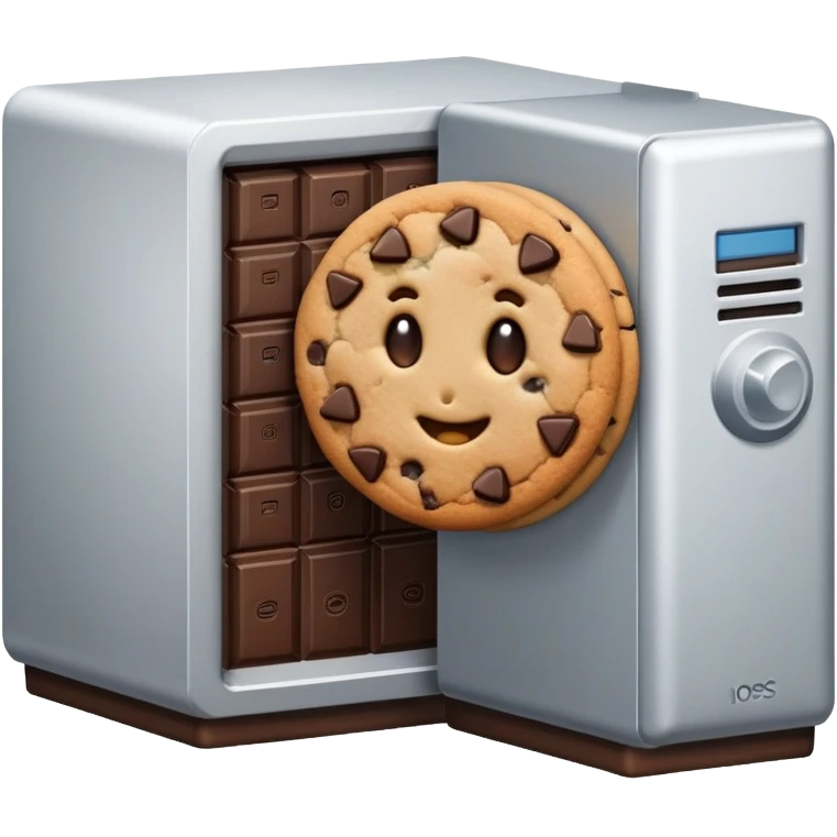 cookie hiding behind computer database server emoji