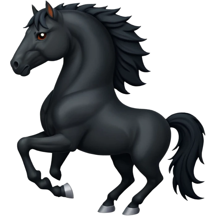 Angry black horse emoji