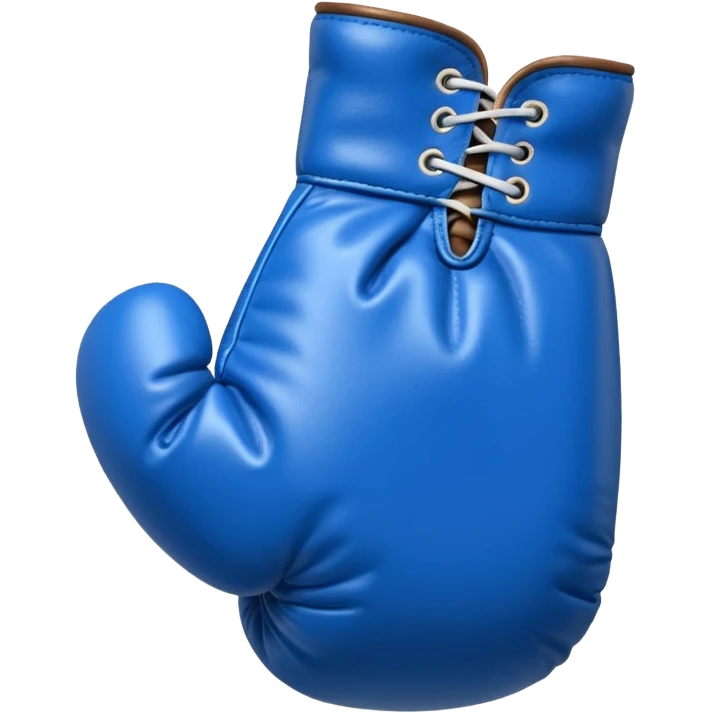 singular blue boxing glove with the back facing frontwards and pointed up emoji