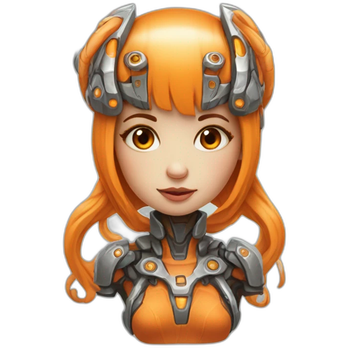 Little completely orange feminine mammouth cyborg emoji