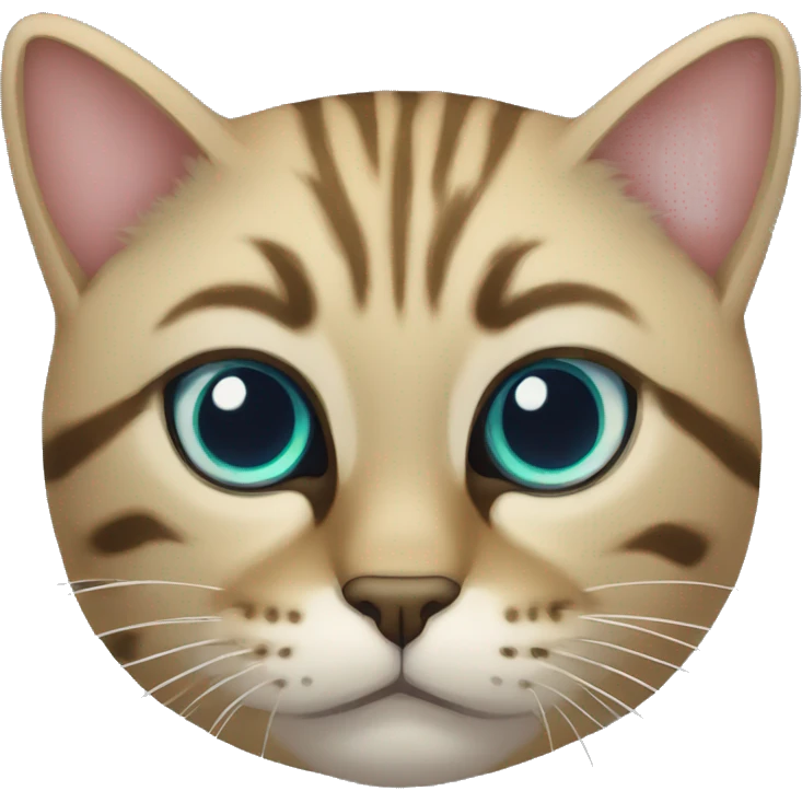 Gato verde de ojos azules con rayos alrededor emoji