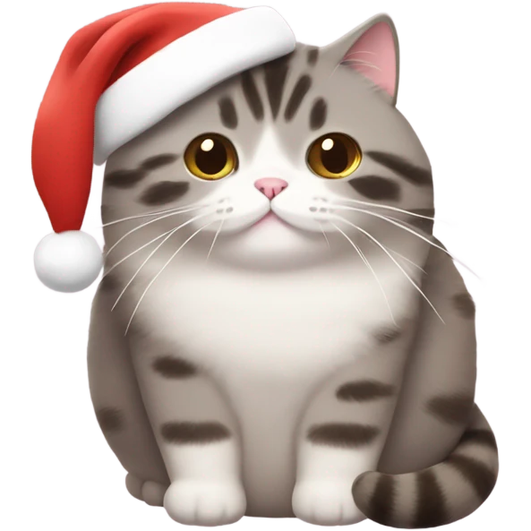pusheen cat with santa hat emoji