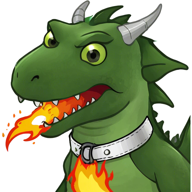 A fire breathing dragon emoji