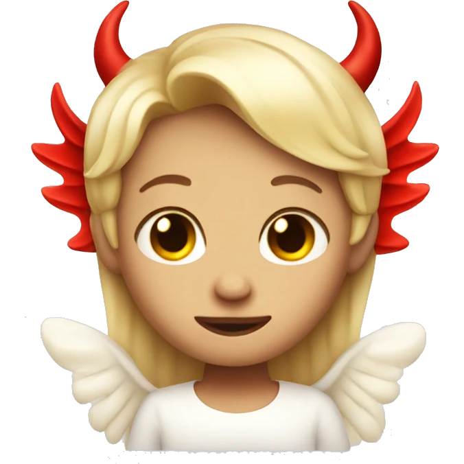 cute angel with red devil horns emoji