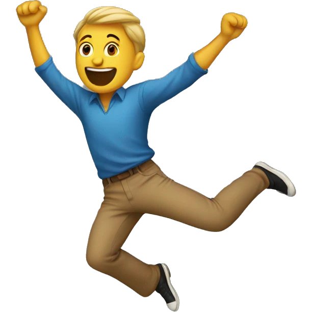 A guy jumping emoji