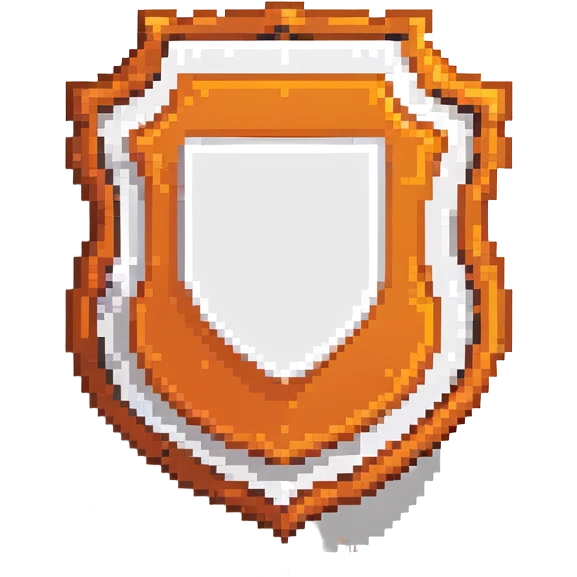 Minimalist HTML5 logo with simplified shield shape in orange and white emoji