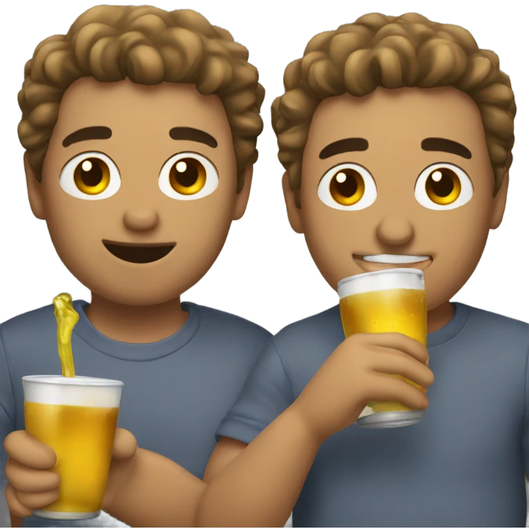 Two guys drinking emoji