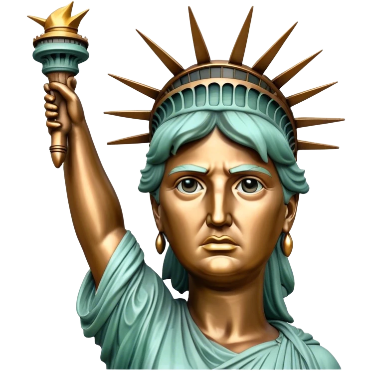 Statue of liberty with Donald Trump face emoji