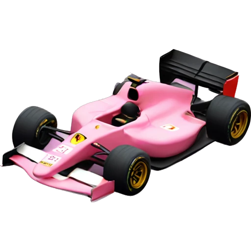 Formula 1 car ferrari number 16 with a pastel pink bow on top emoji