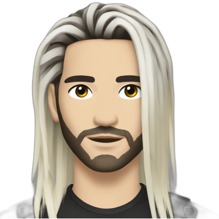 Bill Kaulitz highlights with hair down emoji