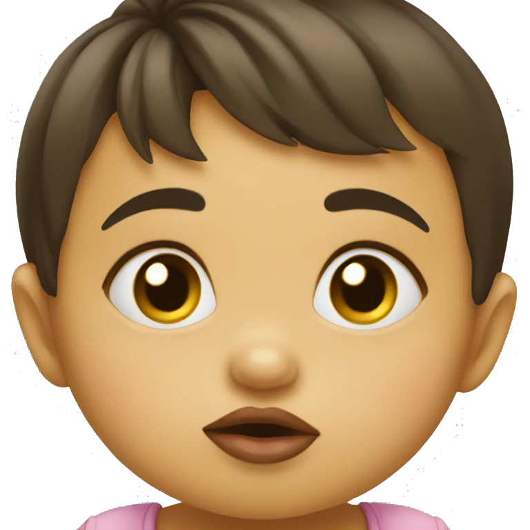 baby doing duck lips emoji