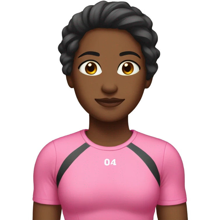 Khalyn in pink gym clothes emoji