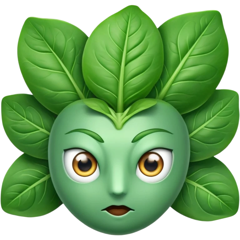 Spinach with eyes without human face emoji