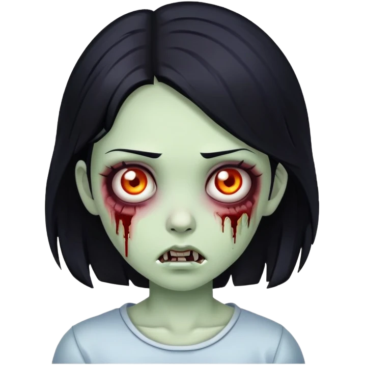 zombie gitl with black hair emoji