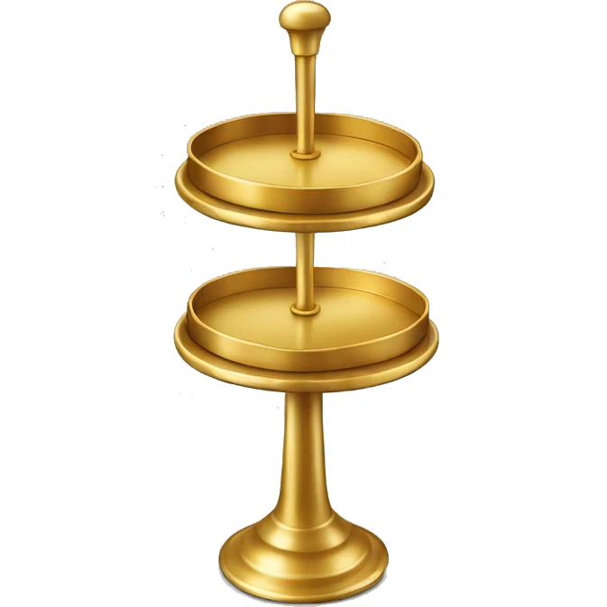 Realistic metallic gold pastry stand isolated  emoji