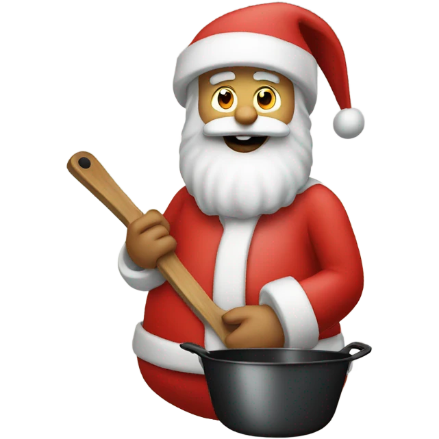 Santa holding a frying pan emoji