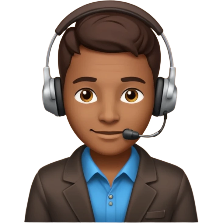 sinister looking phone scammer in sketchy call center from pakistan with smirk and brown skin emoji