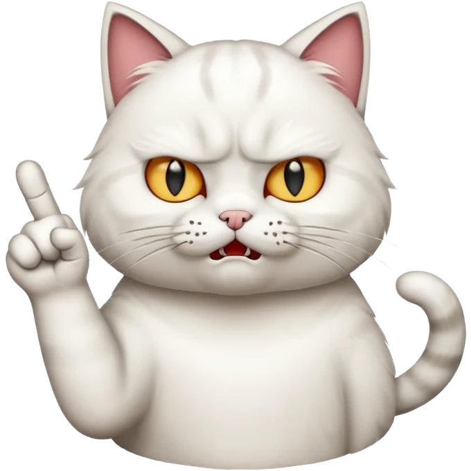 Cat showing middle finger emoji