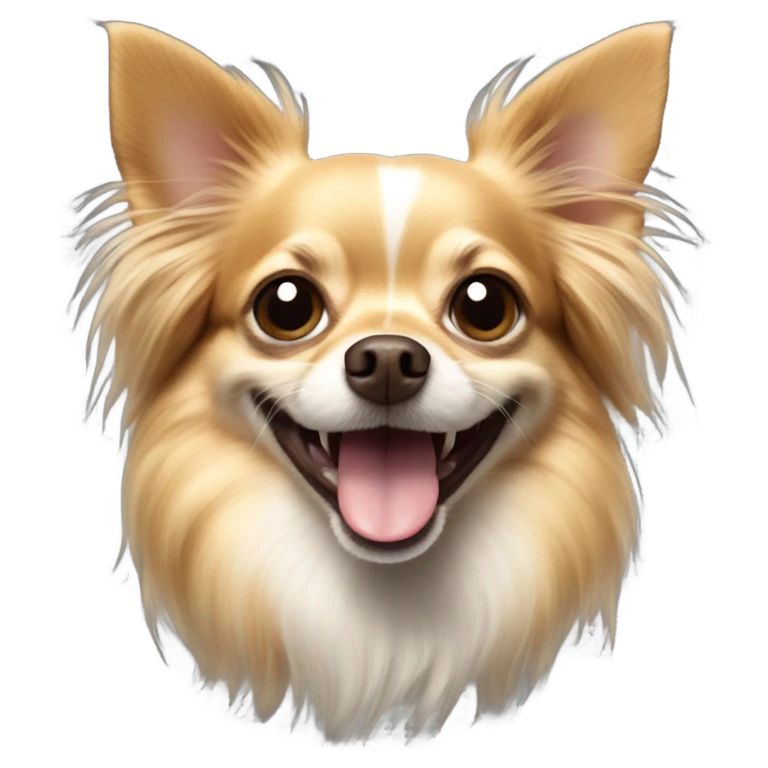 Long hair chihuahua smiling emoji