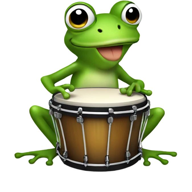 frog playing bongos emoji