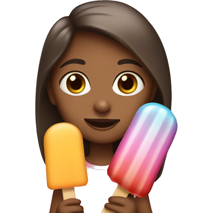 girl with long popsicle emoji