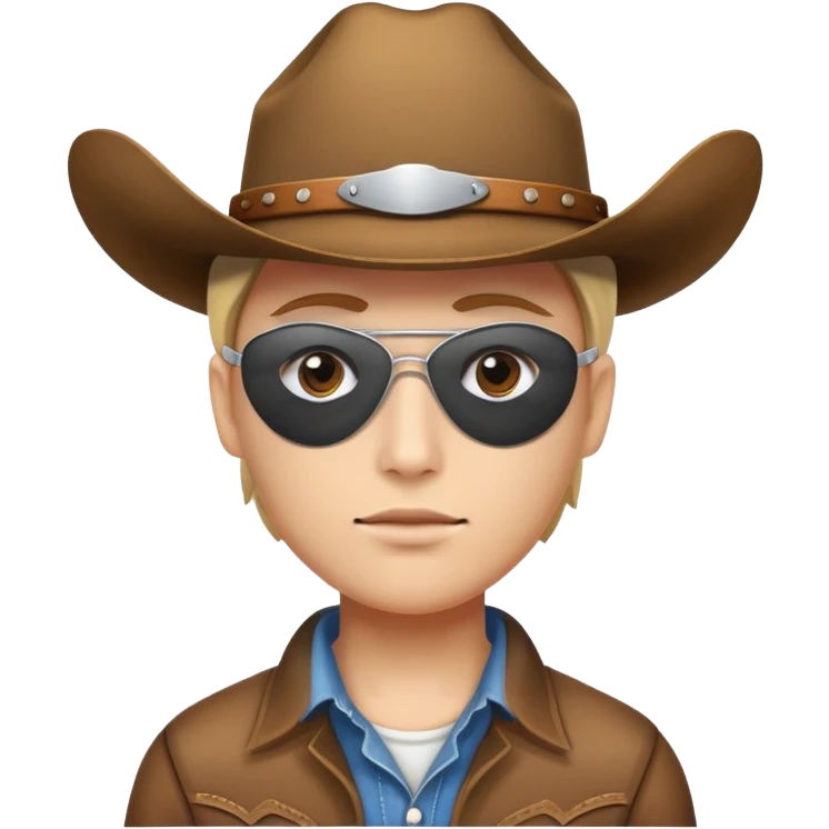 Person wearing a white eye patch and a cowboy hat emoji