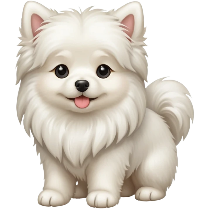 Small long-haired white dog emoji