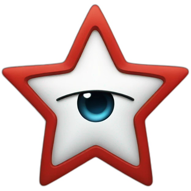 red star covering the right eye emoji