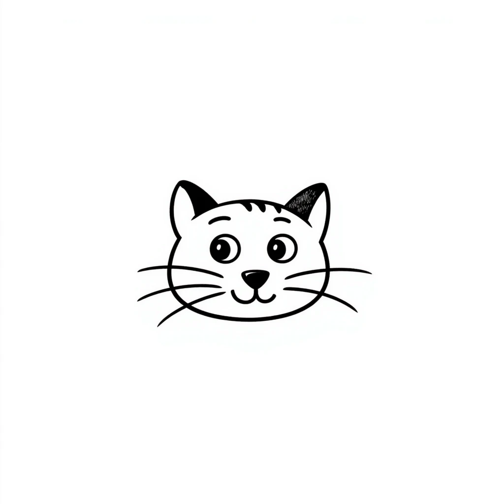 simple cat face with whiskers emoji