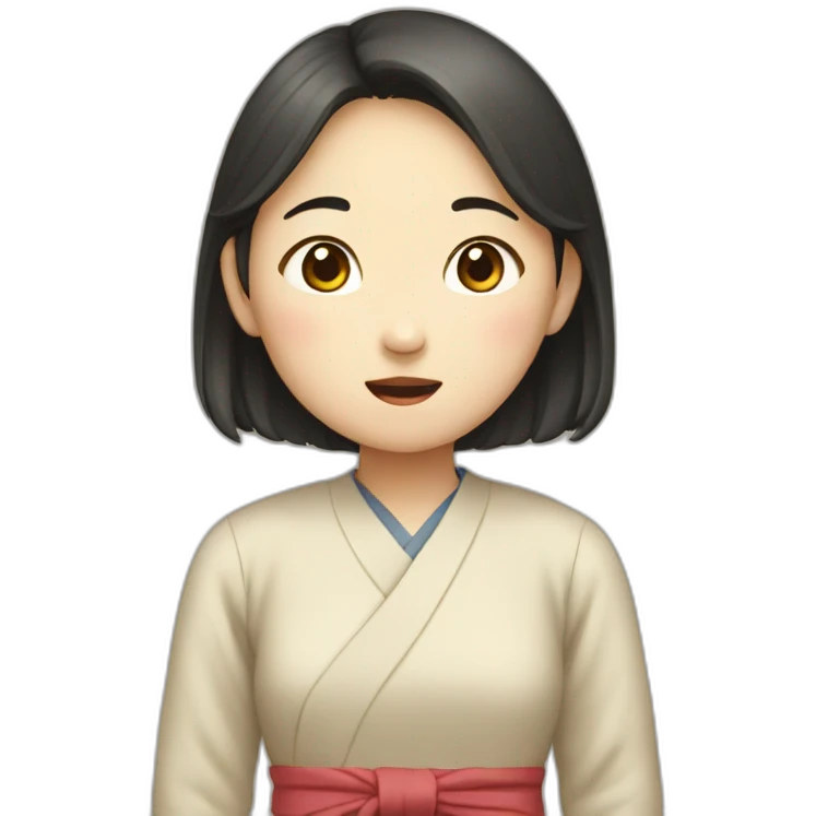 Korean girl telling a story emoji