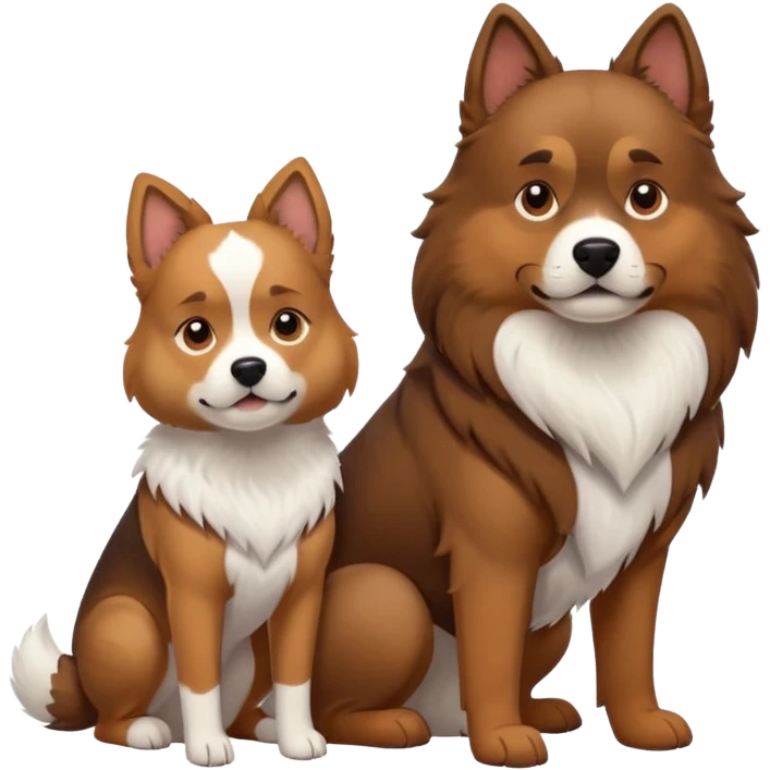 Male dog protecting female dog emoji