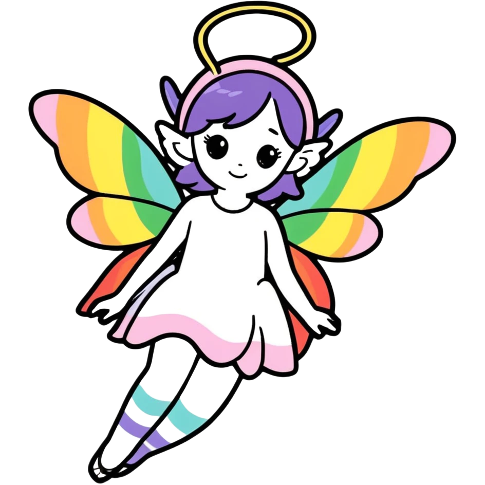A rainbow fairy emoji