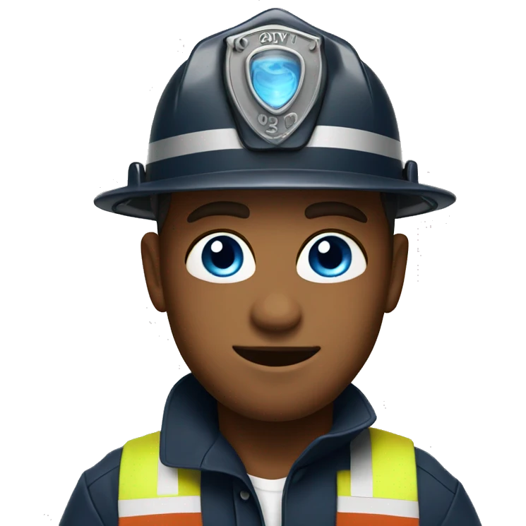 blue eyed fireman emoji