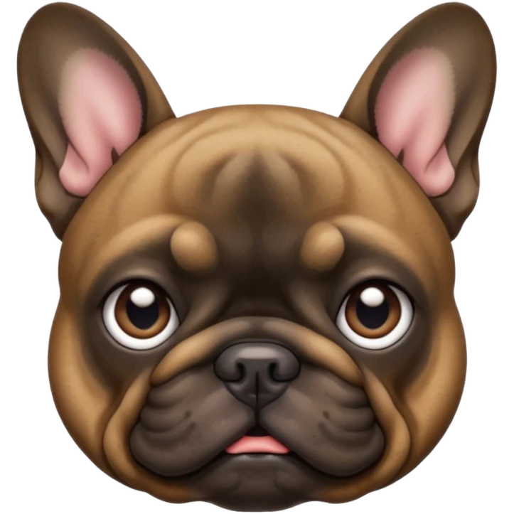 Dark drown Brindle French bulldog emoji