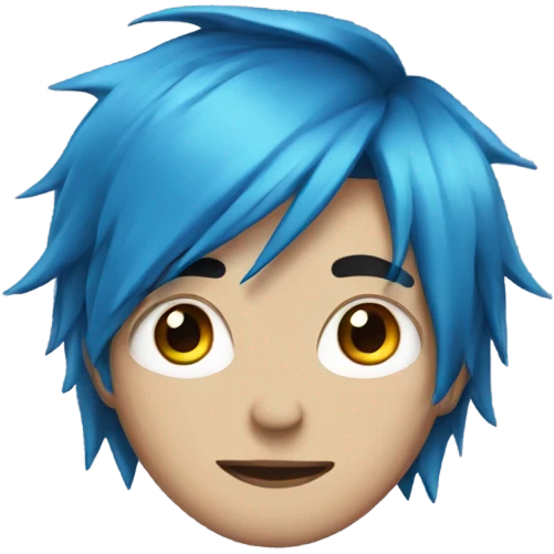 Emo boy with blue hair and earrings emoji