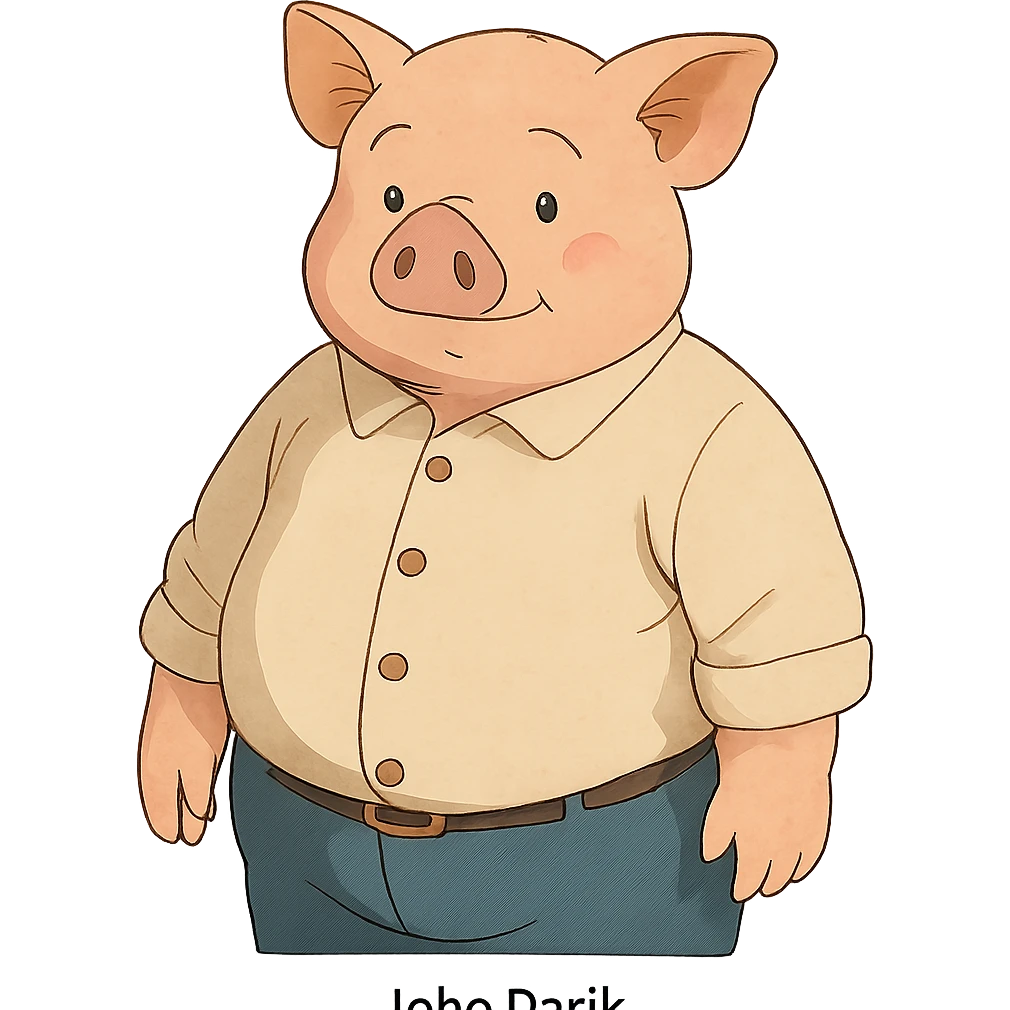 gentle and whimsical character named John Porjk in ghibli style emoji