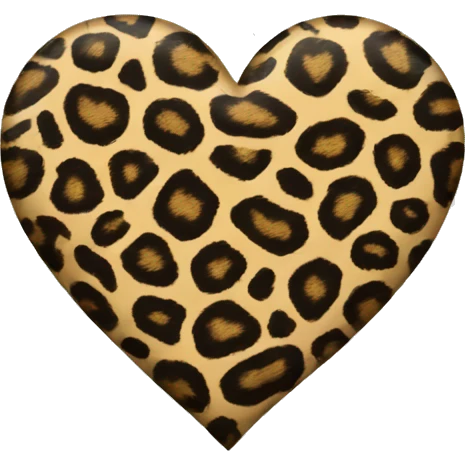 Leopard print heart  emoji