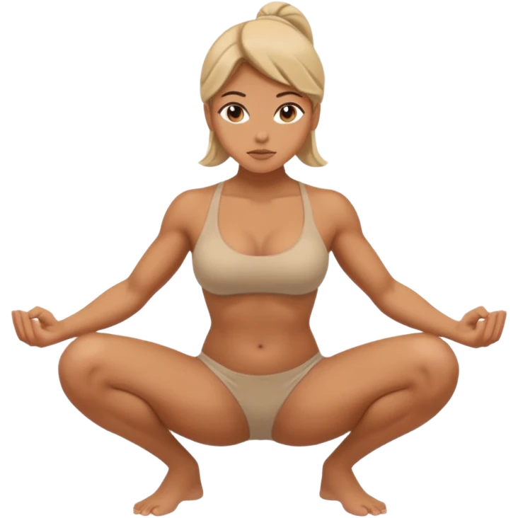 one fully naked women squatting emoji