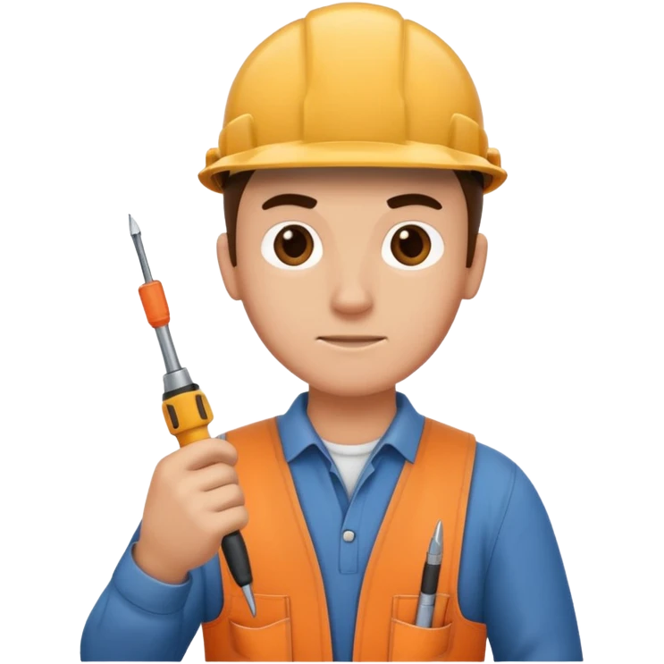 a handyman holding a screwdriver emoji