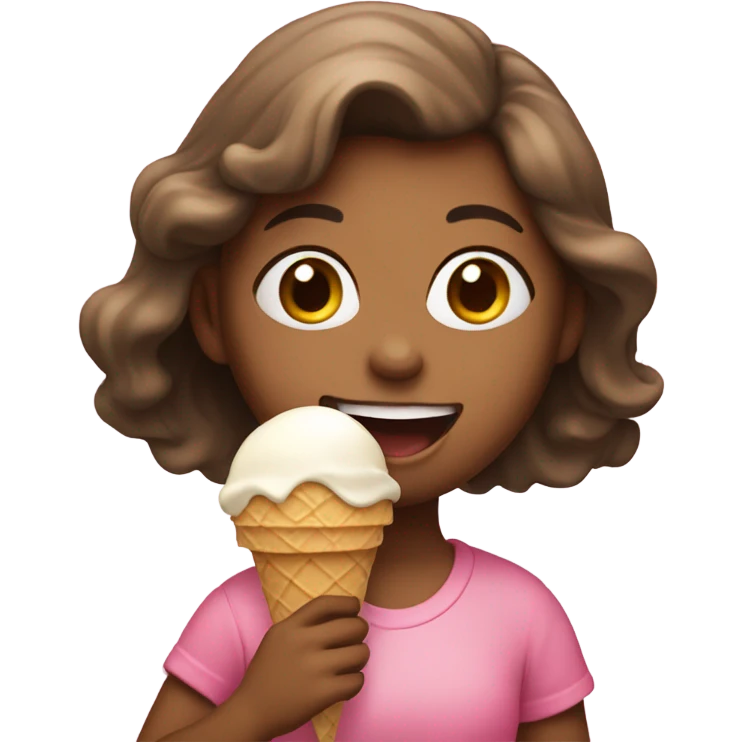 a pink heart with a girl eating ice cream within it emoji