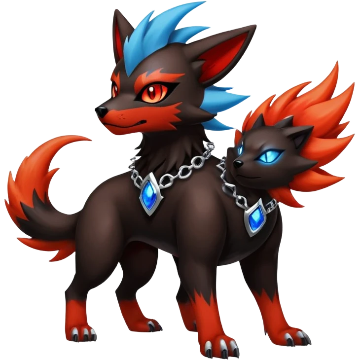 Shiny Gothic Exotic Punk’ish Cool Colorful Epic Futuristic Houndoom-Arcanine-Zorua-Torracat-Pokémon-Fakémon-hybrid-creature emoji