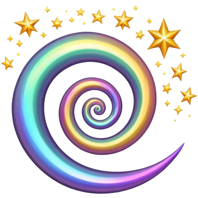 dreamy colorful spiral with enchanted sparkles emoji