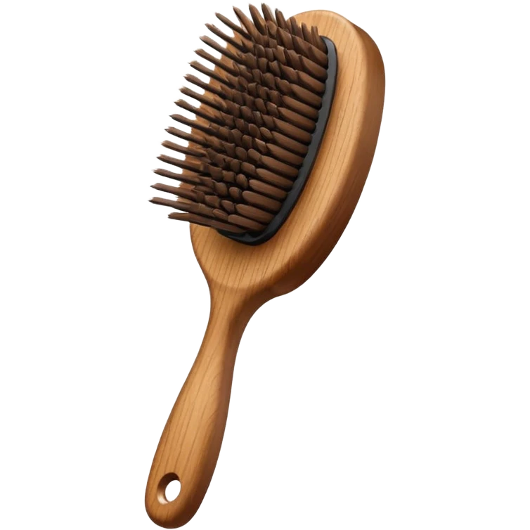brown hair brush emoji
