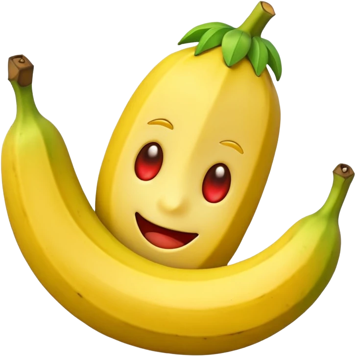 Crear un emoticón que tenga que ver con una variedad de Cambures , y que la paleta de colores sea la siguiente: Rojo Carmín, Amarillo, Amarillo Crema y Verde Pasto emoji